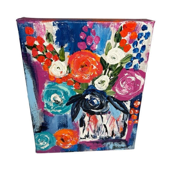 Original Artwork Abstract Blooms Impressionism 8 x 10” - Picture 3 of 15